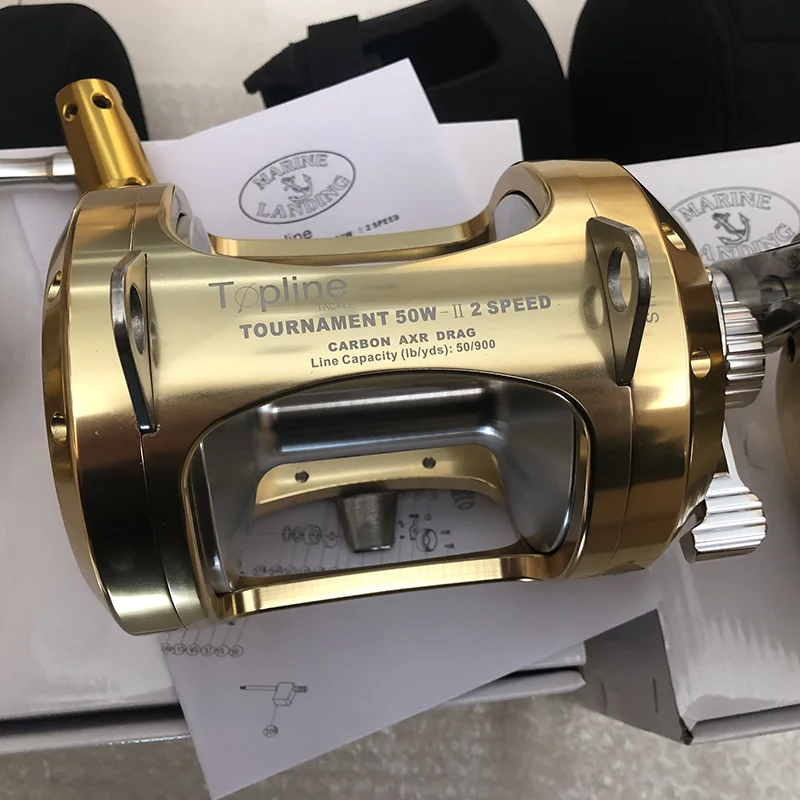 High Quality 30W 50W 80W Full Metal Steel Jigging Reel Fishing Reels Saltwater Big Tuna Shark Trolling Fishing Reel