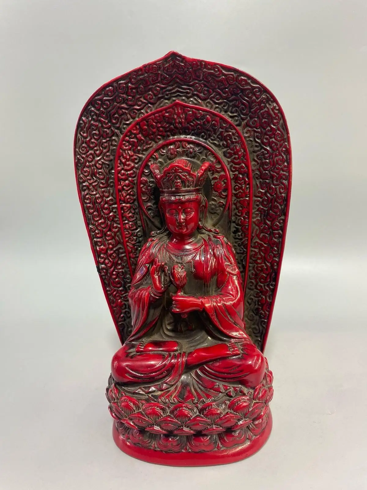 home decor Buddhist culture red coral Ksitigarbha Bodhisattva Dizang Pusa statue