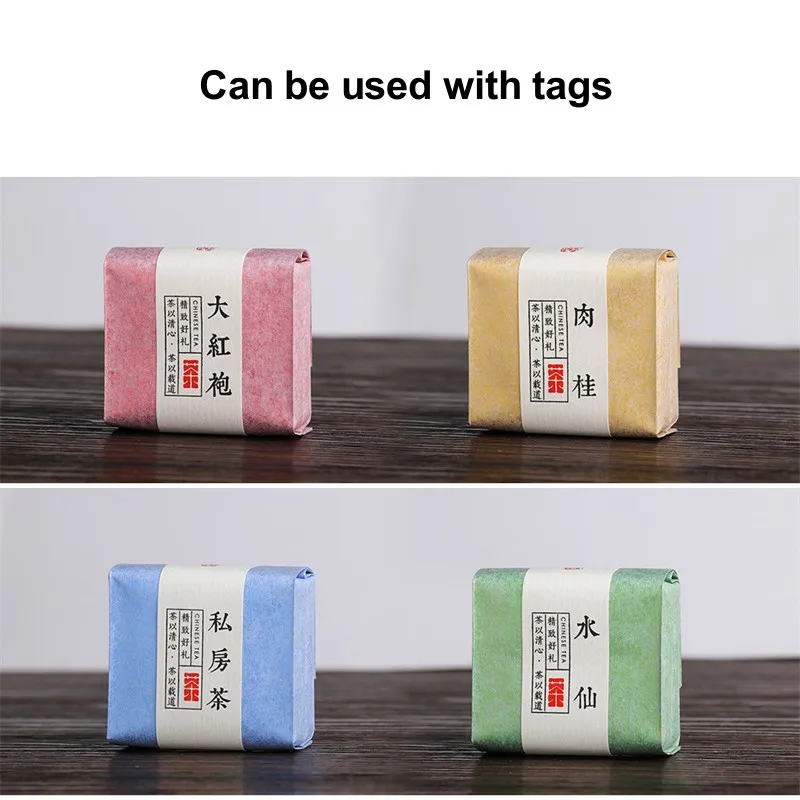 StoBag 50pcs Colorful Long Cotton Paper Packaging Bag Kraft Sealing for Coffee Tea Powder Storage Pouch Portable Wholesale