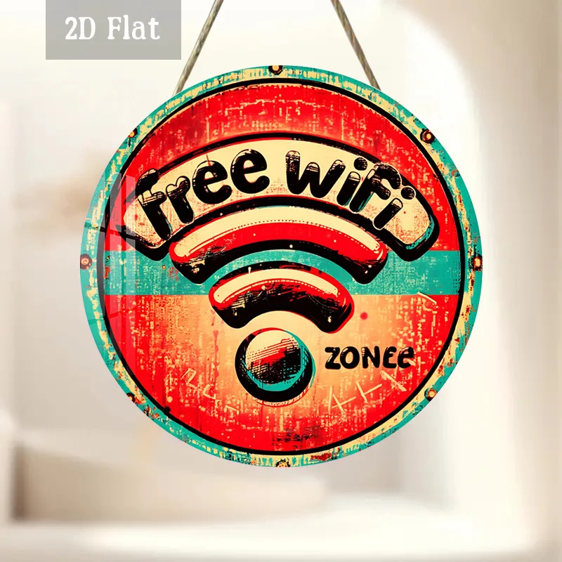 2D Flat - 1pc Retro Design Wooden Panel Painting Decoration, Vintage Feel Round Wall Decor Rustic Texture Wall Art - Energetic T