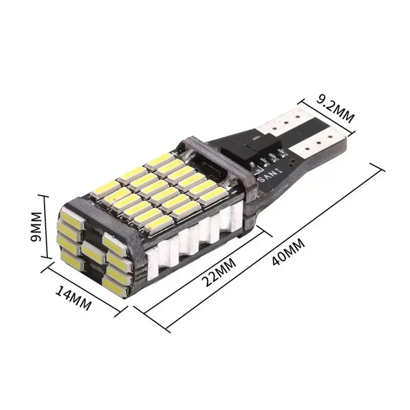 Bombillas Led de marcha atrás para coche, luz Canbus superbrillante, sin Error, T15, W6W, 921, 912, T16, 45SMD, 4014, blanco, 12V, 2 piezas