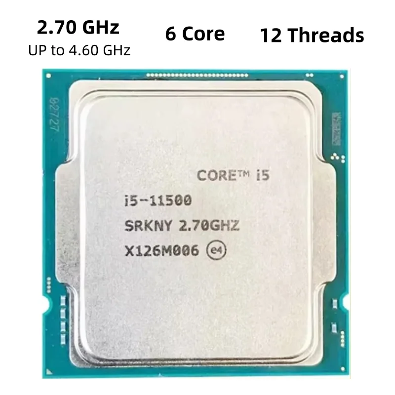 New Core i5-11500 11500 Processor 2.80 GHz 6 Core 12 Thread 12MB 11th Generation CPU LGA1200 for B560/Z590/H570/ motherboard