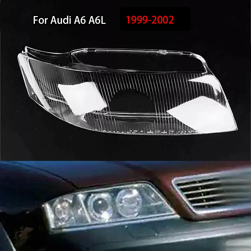 

For Audi A6 A6L 1999-2002 Front Headlight Cover Transparent Headlamp Lamp Shell Replace Original Lampshade Plexiglass