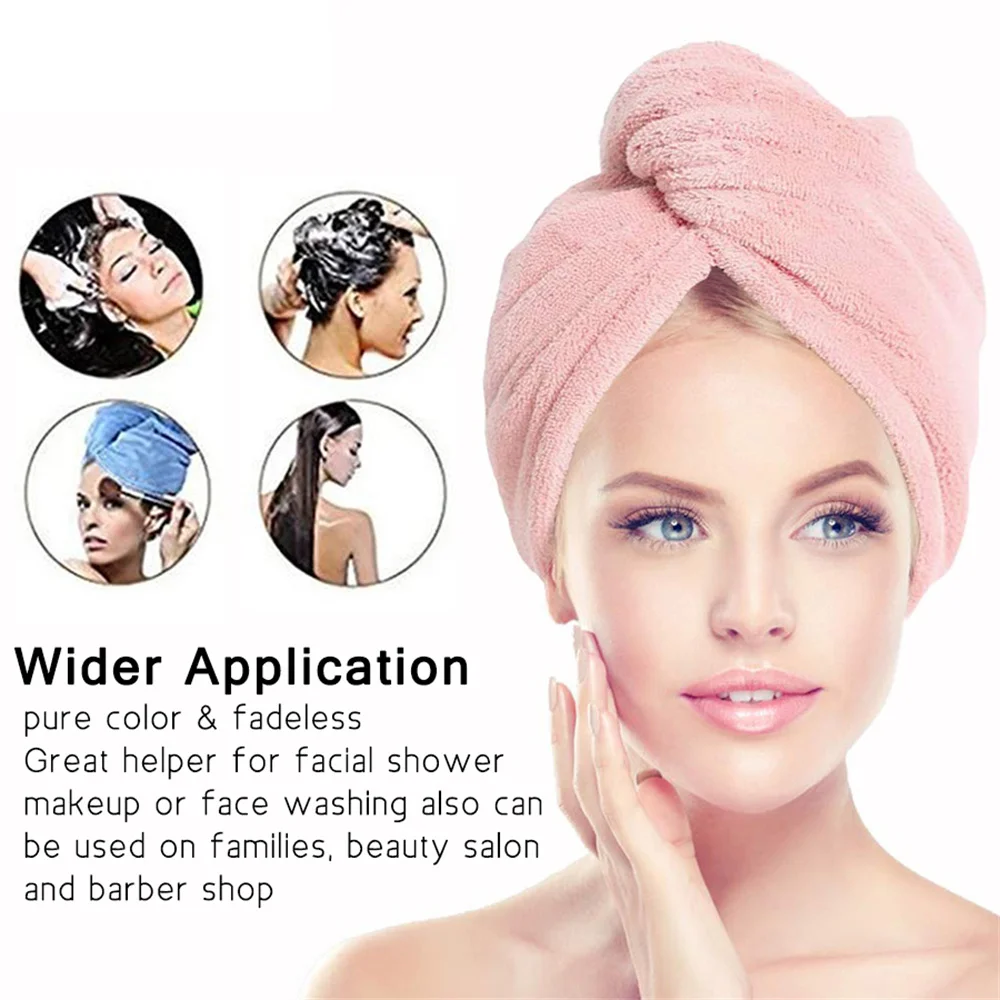 Drying Hair Towel Dry Hair Cap Microfiber Hair Drying Wrap Strong Water Absorbent Triangle Shower Hat Wiping Hair Towel Tool