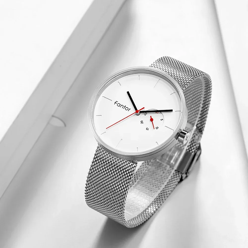 

FANTOR Кварцевые часы из нержавеющей стали для мужчин Мужские часы в деловом повседневном стиле