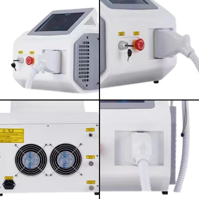 Professional portable diode laser for permanent painless hair removal, 3 wavelengths 755 808 1064 for beauty and home use