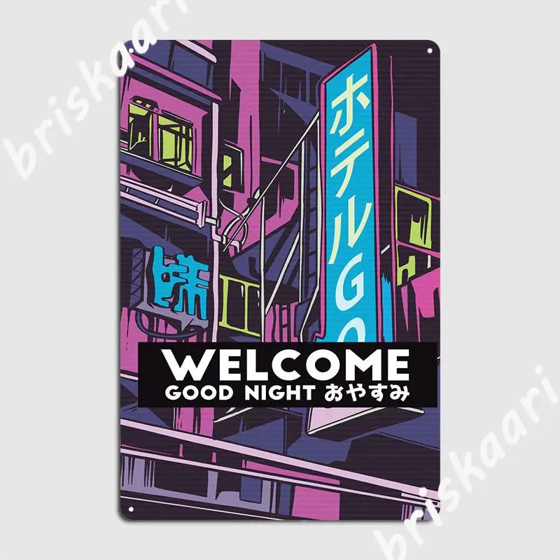 Japanese Aesthetic Vapor Poster Metal Plaque Pub Customize Garage Decoration Mural Tin Sign Poster