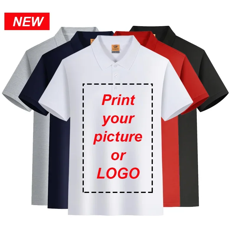 Solid Color Lapel POLO Shirt Summer Fashion Breathable Men and Women Short-Sleeved Top Custom Embroidery Printing LOGO 2024 NEW