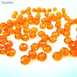 Isywaka Orange Color 3*4mm 125pcs Rondelle  Austria faceted Crystal Glass Beads Loose Spacer Round Beads for Jewelry Making