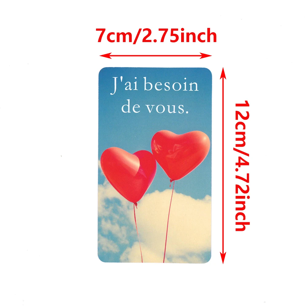 프랑스어 타로 카드, 사랑 진실 오라클 확언 덱, 점술 선지자, 52 장 카드, 12x7cm