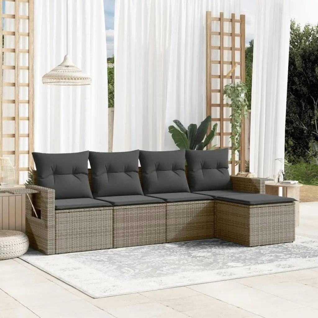 

Cozy Grey Garden Sofa Set Stylish Outdoor Seating Modern Patio Furniture Comfortable Cushions 4 Seater Durable Design