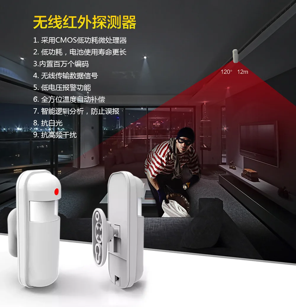 

Внутренняя антенна тамперов беспроводной детектор движения для системы сигнализации GSM