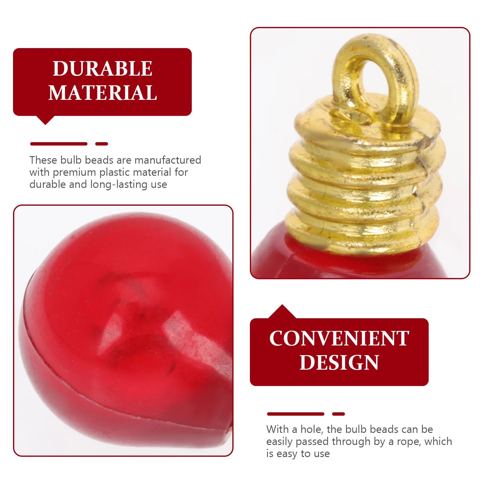 

Christmas Holiday Bulb Beads Plastic Diy Pendant Craft Supplies Xmas Party Decor Bulb Shape Beads For Jewelry Making Diy