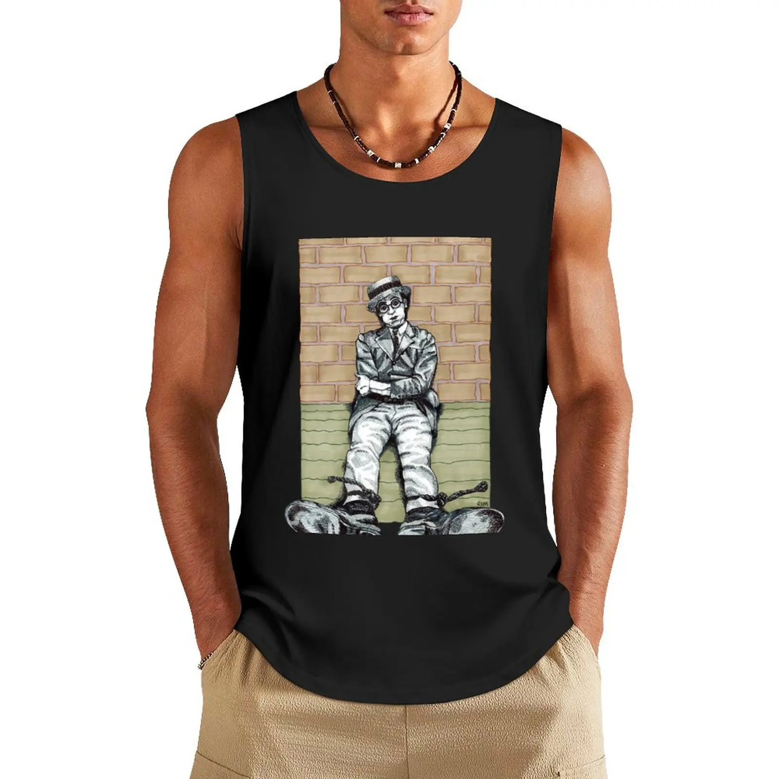 Harold Lloyd One of Those Days Drawing Tank Top gym clothing Men's tops T-shirt sports