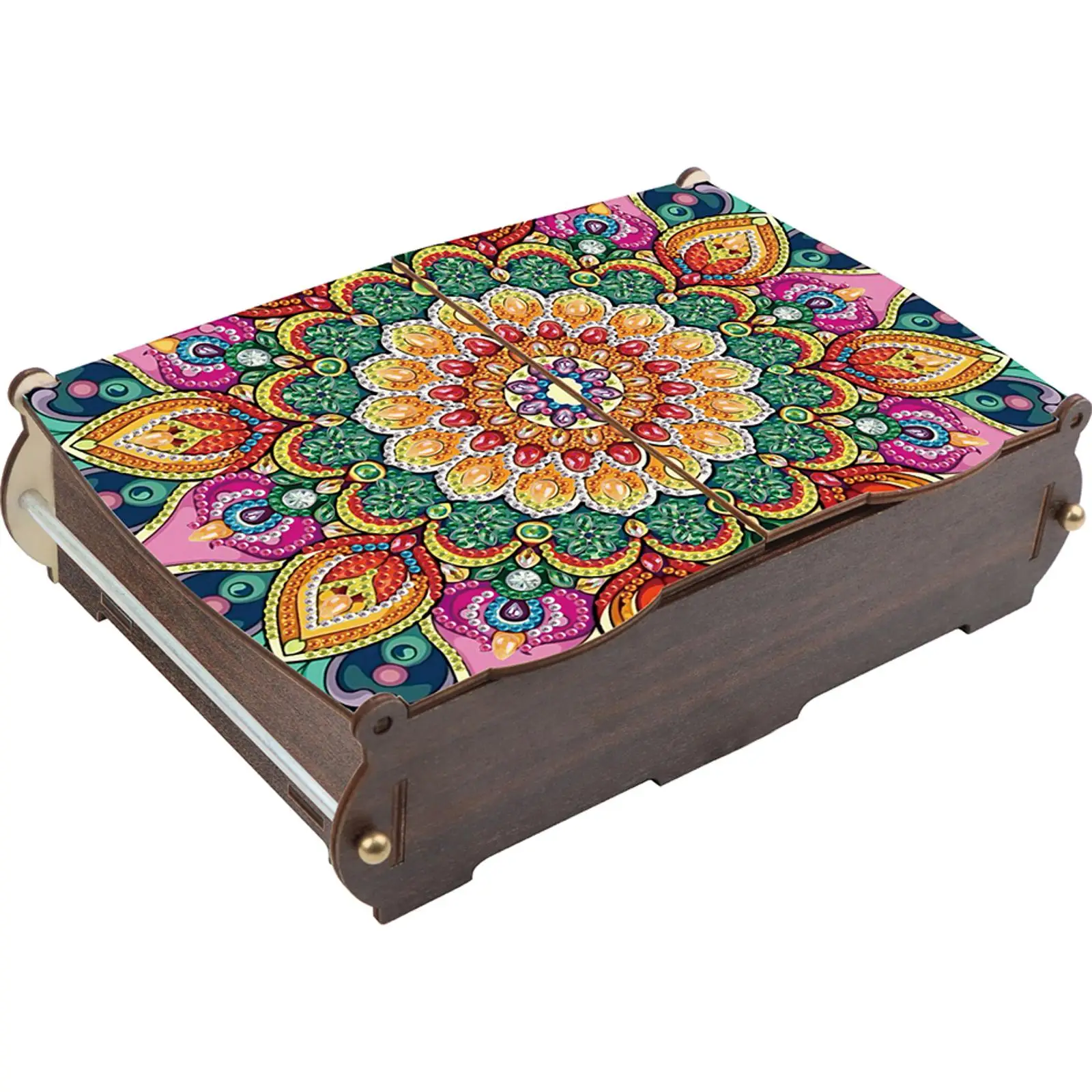 

Деревянная шкатулка для рукоделия DIY Diamond Art, 5D-шкатулка для украшений, для браслетов, ожерелий, серег