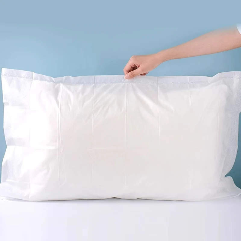 20Pcs Thick Soft Disposable Pillow Covers Non Woven Fabric Breathable DirtProof Portable Hygienic for Travel Hotel Dorm Home Use