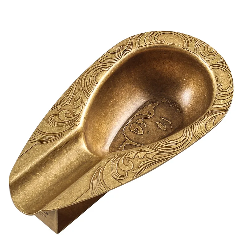 

Luxurious Lover Cigar Ash Tray - Copper - Solid One Piece Design Brass Cigar Ashtray Men's Gadgets JF-065