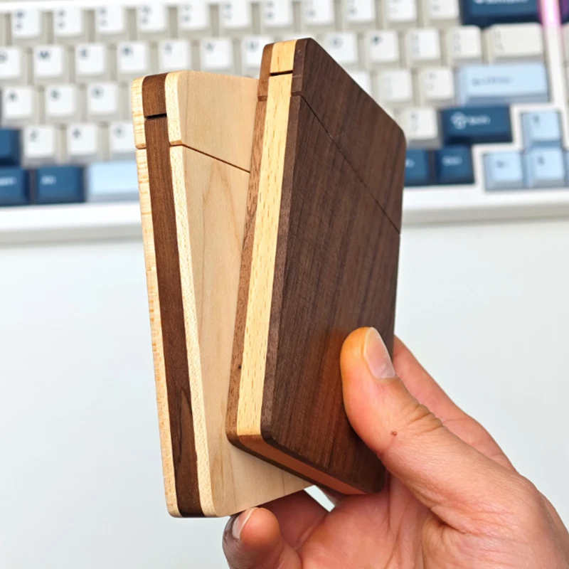 Business Style Wooden Business Card Box Business Card Case Name Card Holder For Men Pocket Card Holder With Magnetic Closure