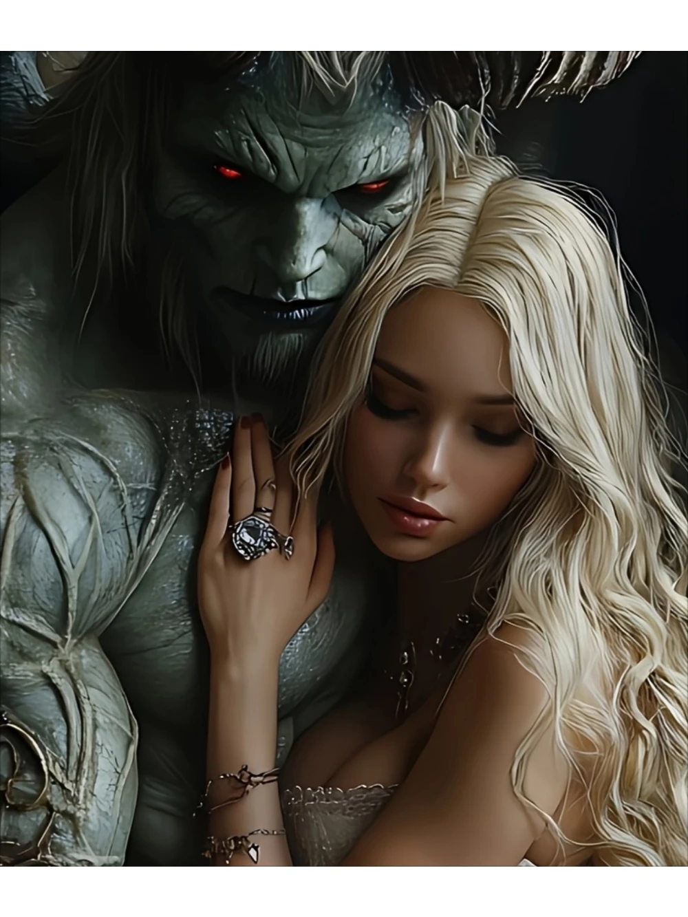 تي شيرت رجالي جميل بنمط امرأة ووحش مطبوع بأكمام قصيرة، قميص كاجوال برقبة دائرية، ملابس يومية، نسيج ناعم ومريح #6