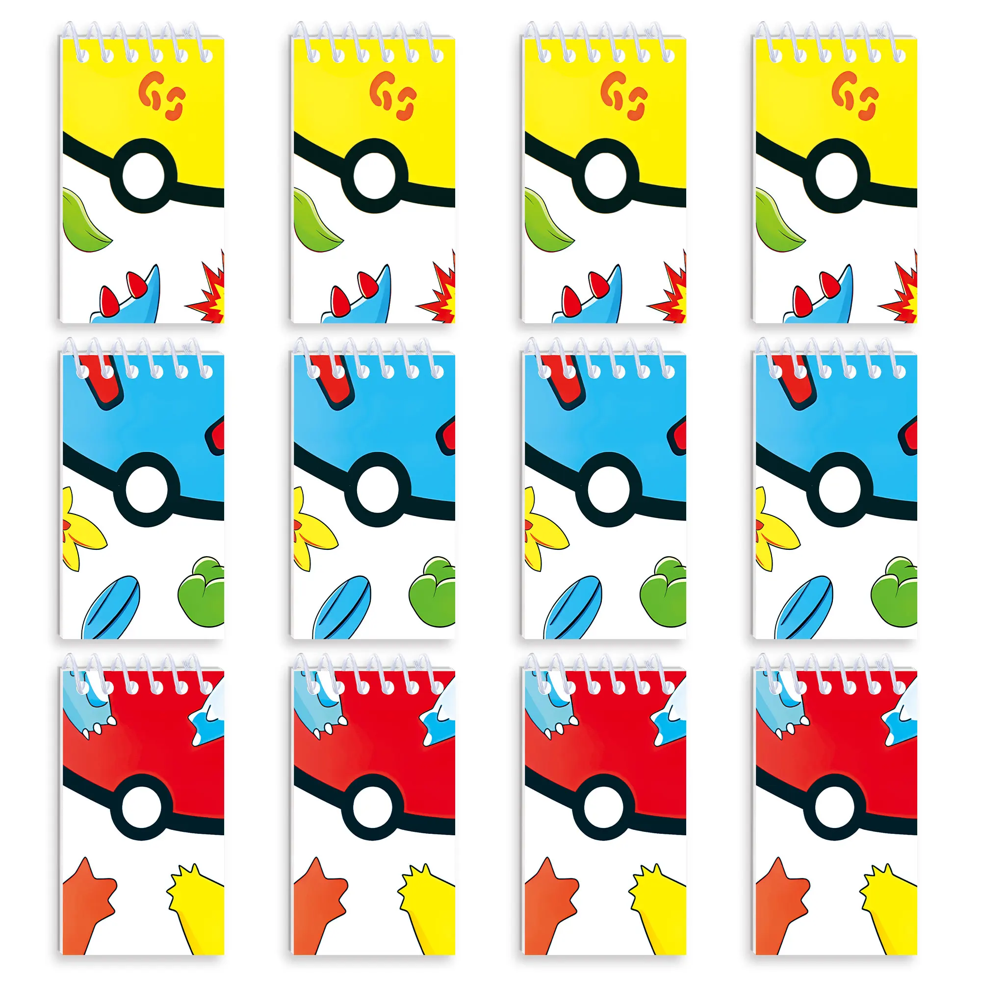 Pokémon Mini Poké Ball Spiral Pocket Notebook, Portable Notepad, Kids Birthday Party Favors, Classroom Prize Small Gifts