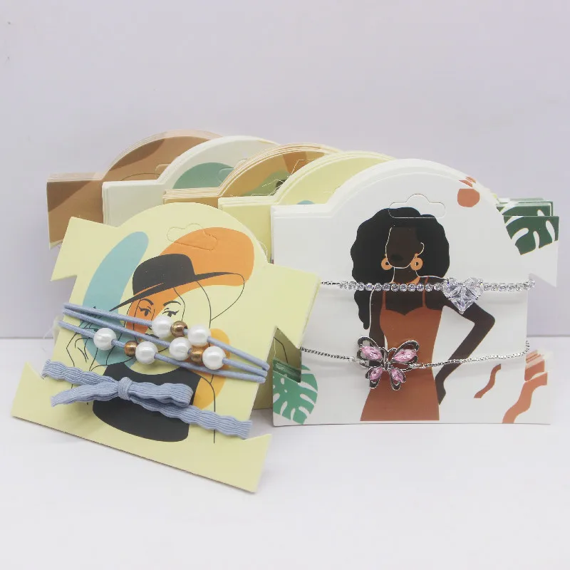 50 قطعة ورق الكرافت لك دبوس الشعر بطاقة 9*10 سنتيمتر زهرة تصميم مجوهرات عرض بطاقات DIY شكرا لك مشبك شعر الحلي حزمة #5