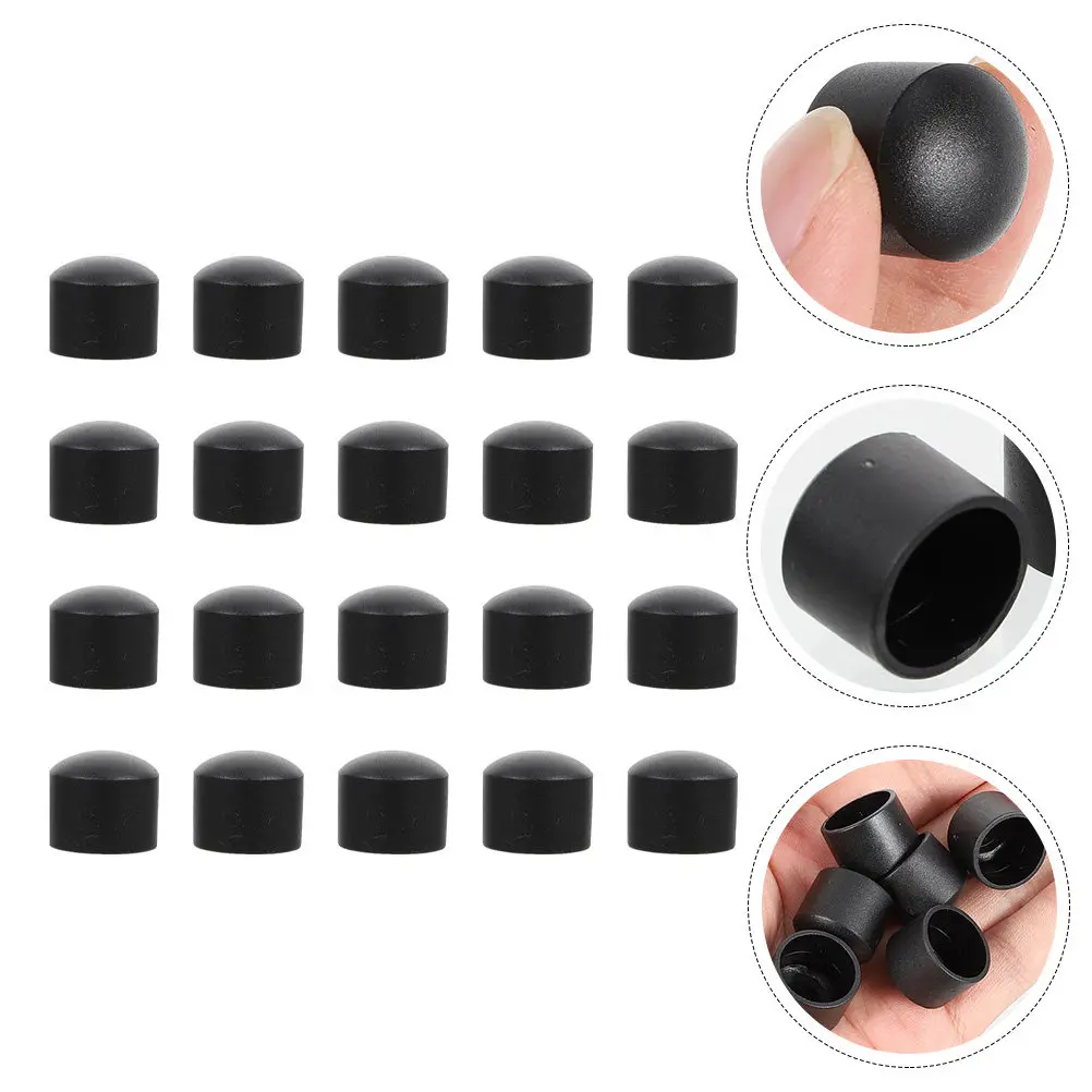 

20Pcs Foosball Table Caps Plastic Protective Covers Easy Install Football Machine Parts Foosball Table Accessories Black