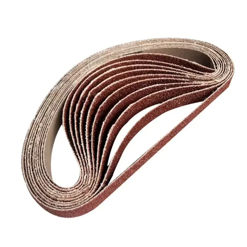 10 pieces/set 60-600 coarse sand 15mm x 452mm angle grinder belt polishing belt adapter sanding polishing