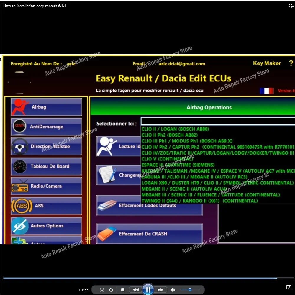Easy Renault 6.1.4 Key Maker Dacia Edit Ecu para Renault Programmer Clear Crash Airbag Card Keys UCH Cleaner, funciona con Renolink