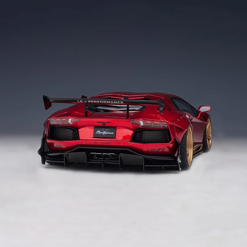 AUTOart Liberty Walk w skali 1:18 LB-Works Lamborghini Aventador edycja limitowana (Hyper Red) aluminiowe modele samochodów kolekcjonerskich, wysyłka teraz