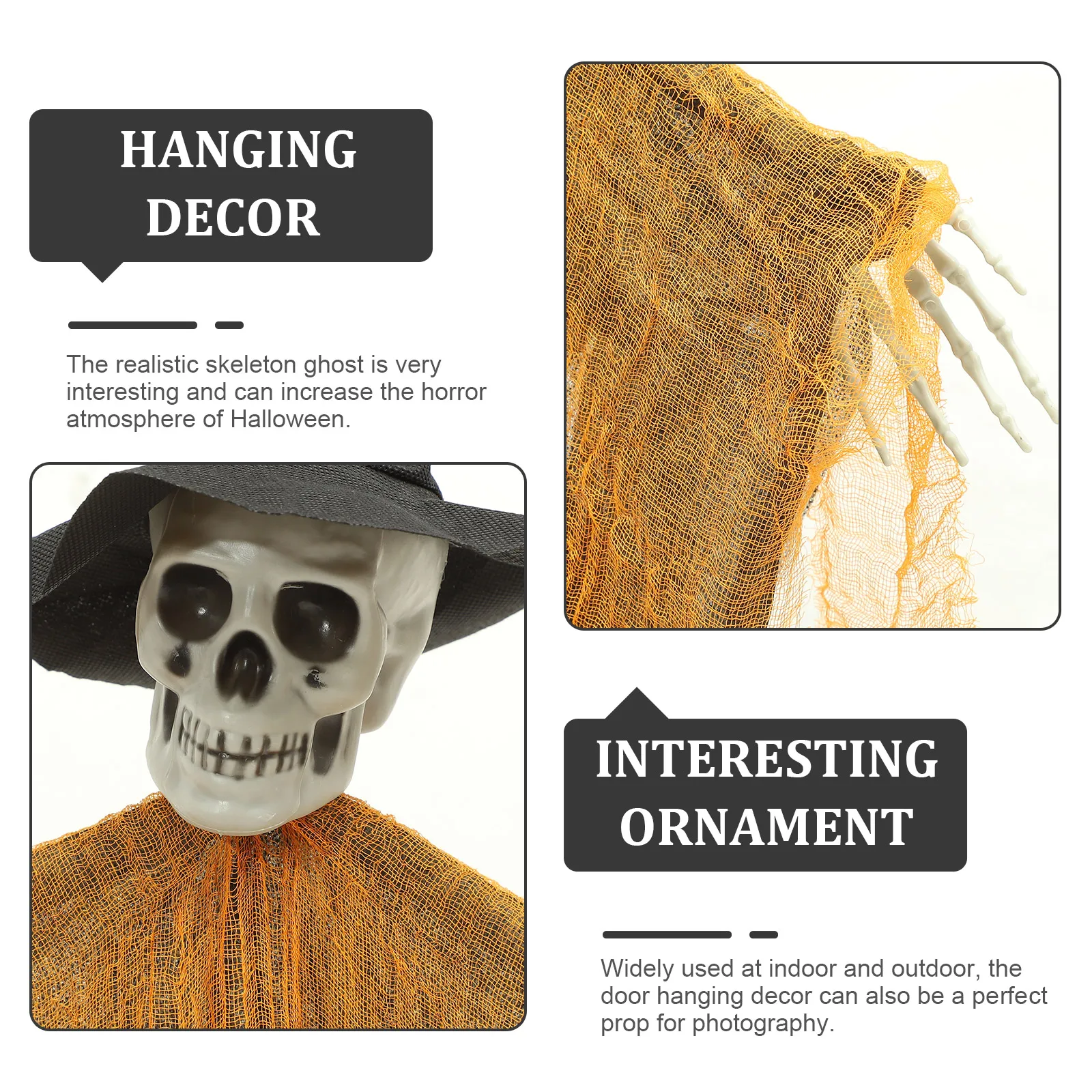 

3Pcs Hanging Ghost Decor Suitable for Halloween Party Haunted Houses Escape Rooms Bar Scary Atmosphere Setup