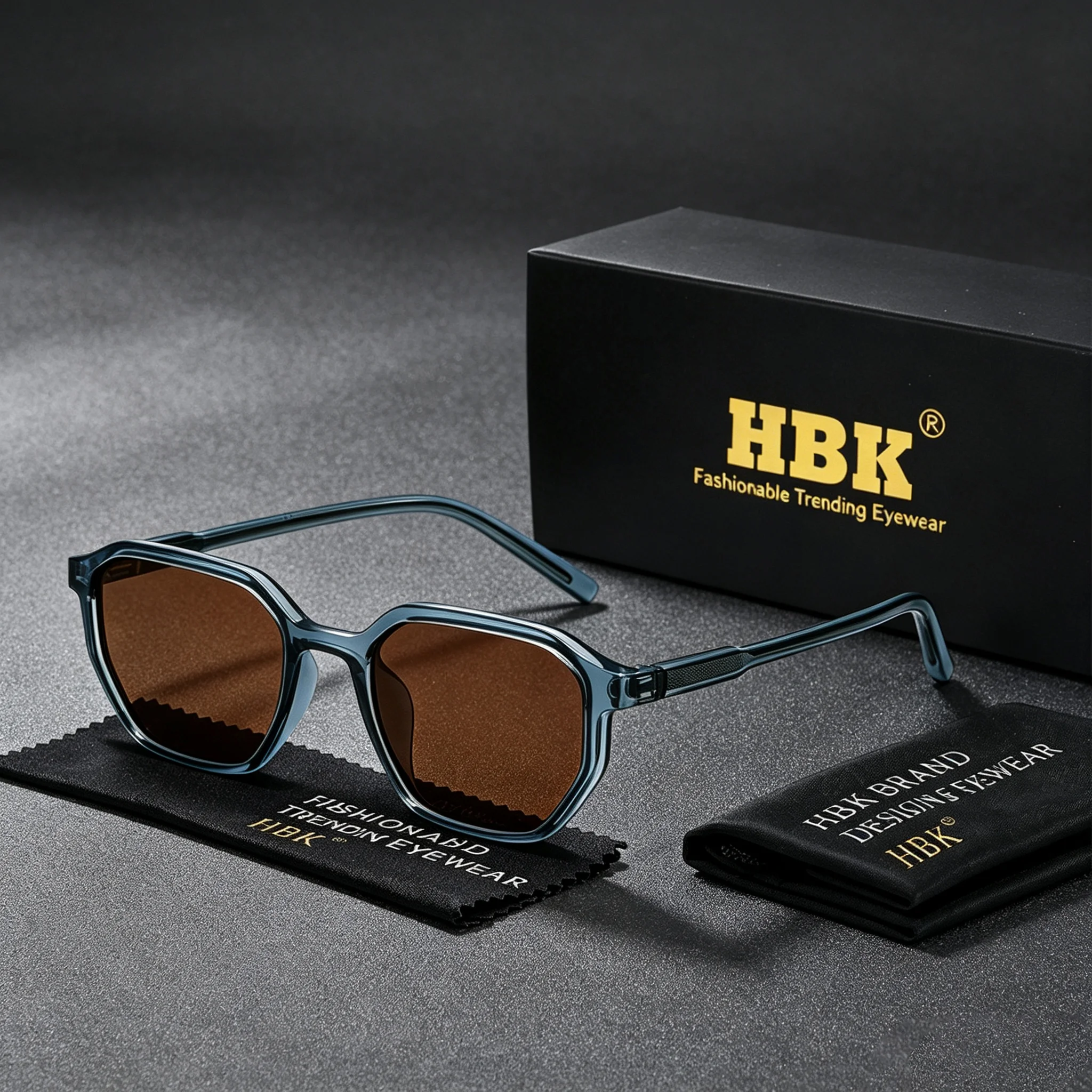 HBK Vintage Men Punk Sunglasses Cellulose Propionate Temple Tips Design Sun Glasses Women's Outdoor Travel Driving Glasses UV400