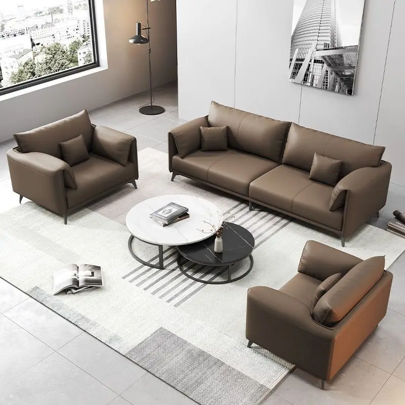 Simple coffee table combination to meet guests for negotiation, reception room, business office, sofa for three people