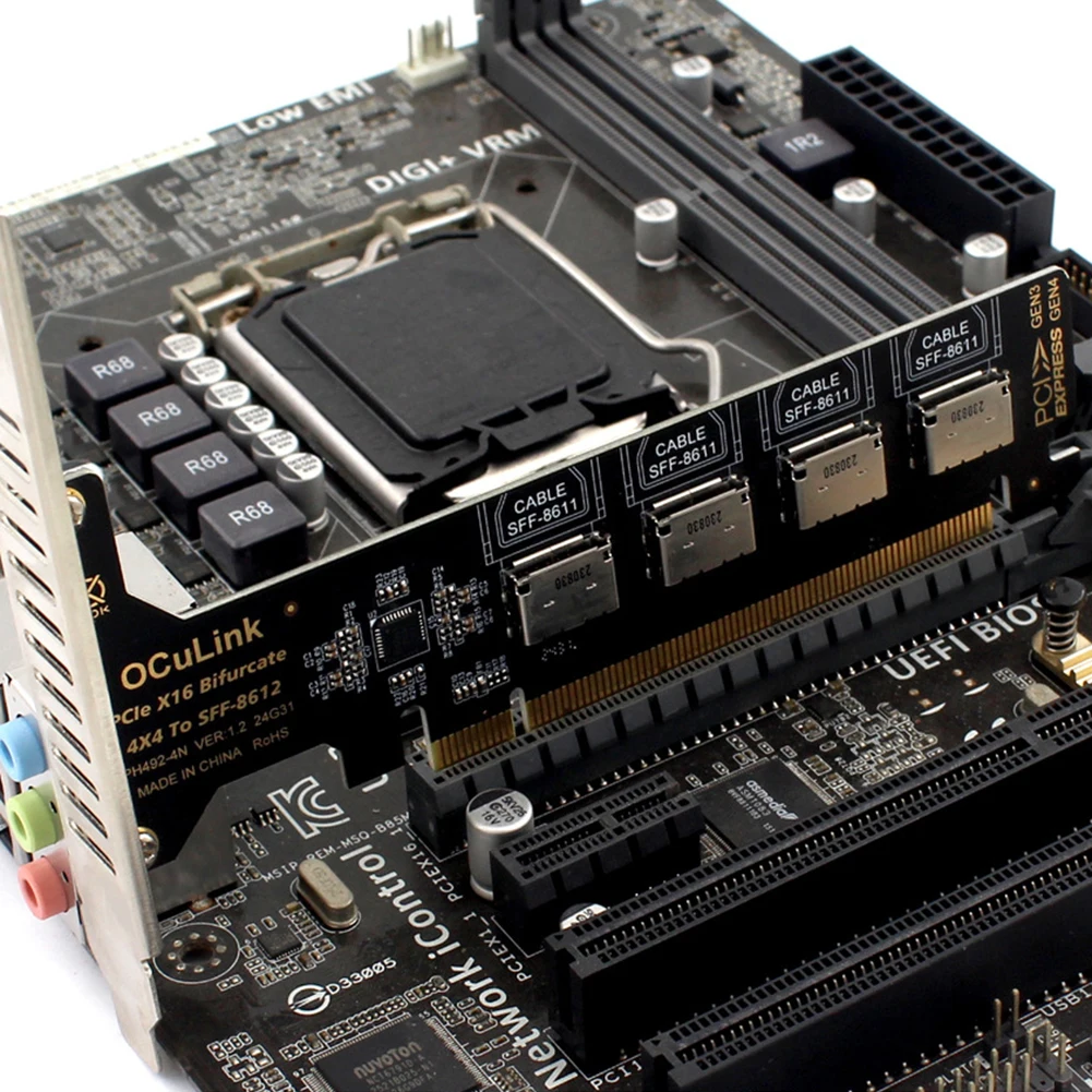 

PCI-Express Bifurcation To SFF-8612 Split Bifurcation Card PCI Express GEN4 64Gb for U.2 SSD EGPU External Graphics Card Dock