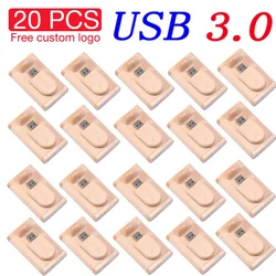 JASTER 20 PCS LOT Free Custom Logo USB 3.0 Flash Drive 128GB Beautiful Wooden Box Memory Stick 64GB Creative Gift Pen Drive 32GB