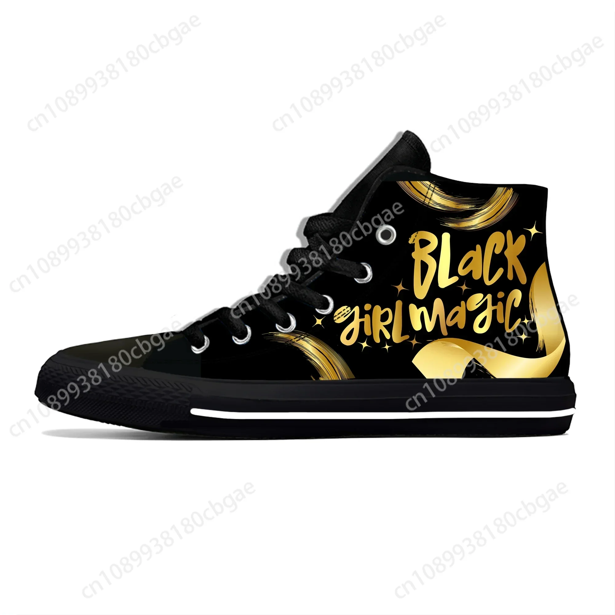 

Black Girl Magic High Top Sneakers Mens Womens Teenager Casual Shoes Canvas Running Shoes Cosplay 3D Print Lightweight shoe