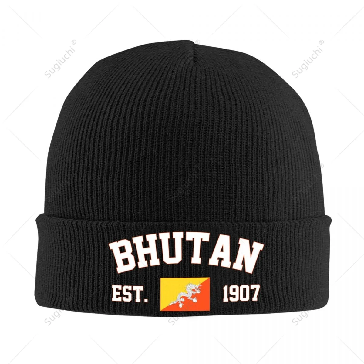 Unisex Bhutan EST.1907 Knitted Hat For Men Women Boys Winter Autumn Beanie Cap Warm Bonnet