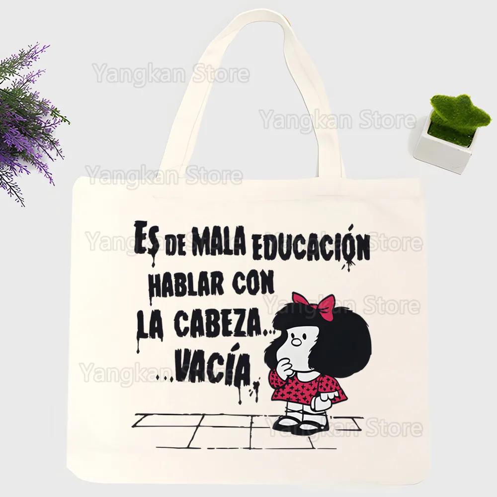 

Mafalda Tote Bag Unisex Canvas Bags Shopping Bags Printed Casual Shoulder Bag Foldable