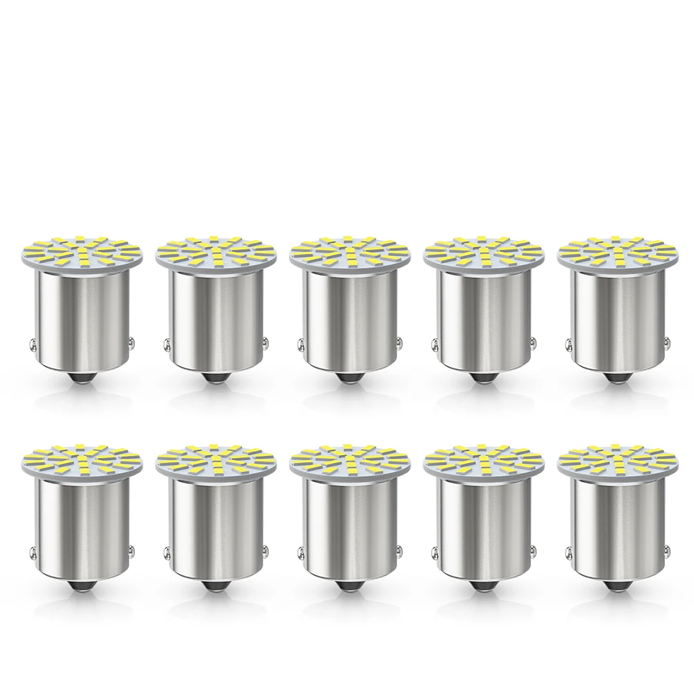 

10X LED Bulbs 1156 BA15S P21W 3014SMD 1157 BAY15D P21/5W For Truck Bus RV Bulbs DRL Daytime Running Tail Signal Lamp 24V White