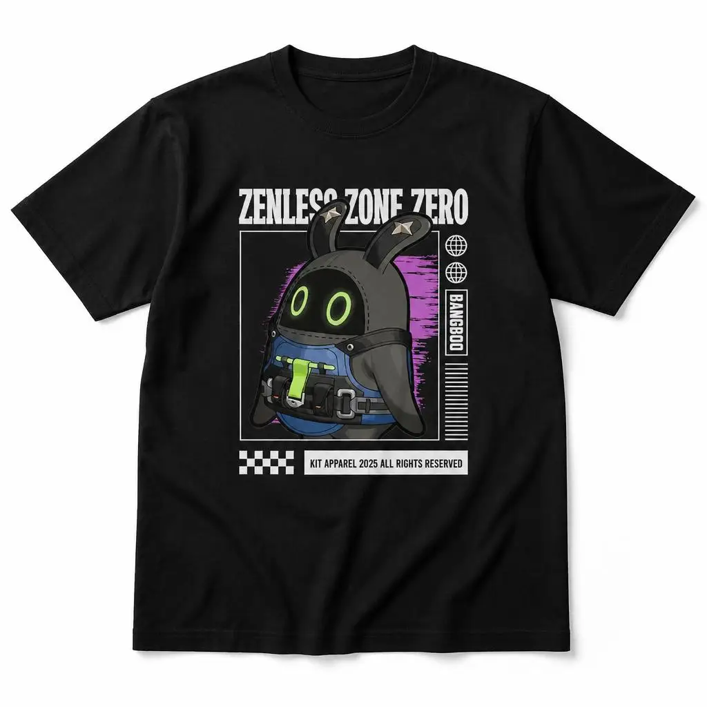 Bangboo Zenless Zone Zero Men Retro T Shirt 100% Cotton Clothing Fun Short Sleeve Tee Gift T-Shirts