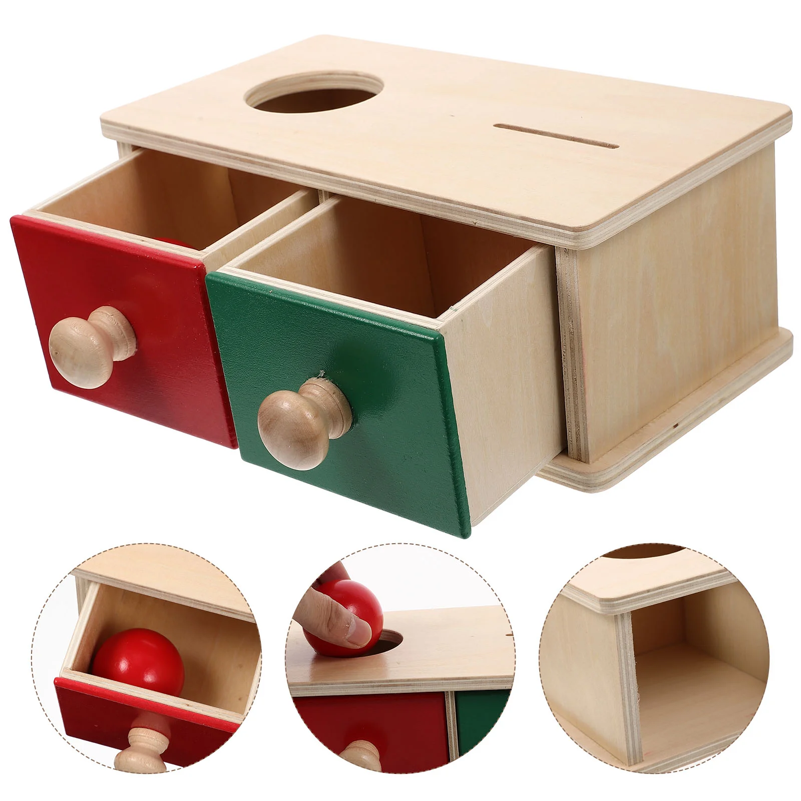 Permanenz Ball Spielzeug Montessori Lehrmittel Münze Kleinkind Baby Kognitive Sport Holz Kinder