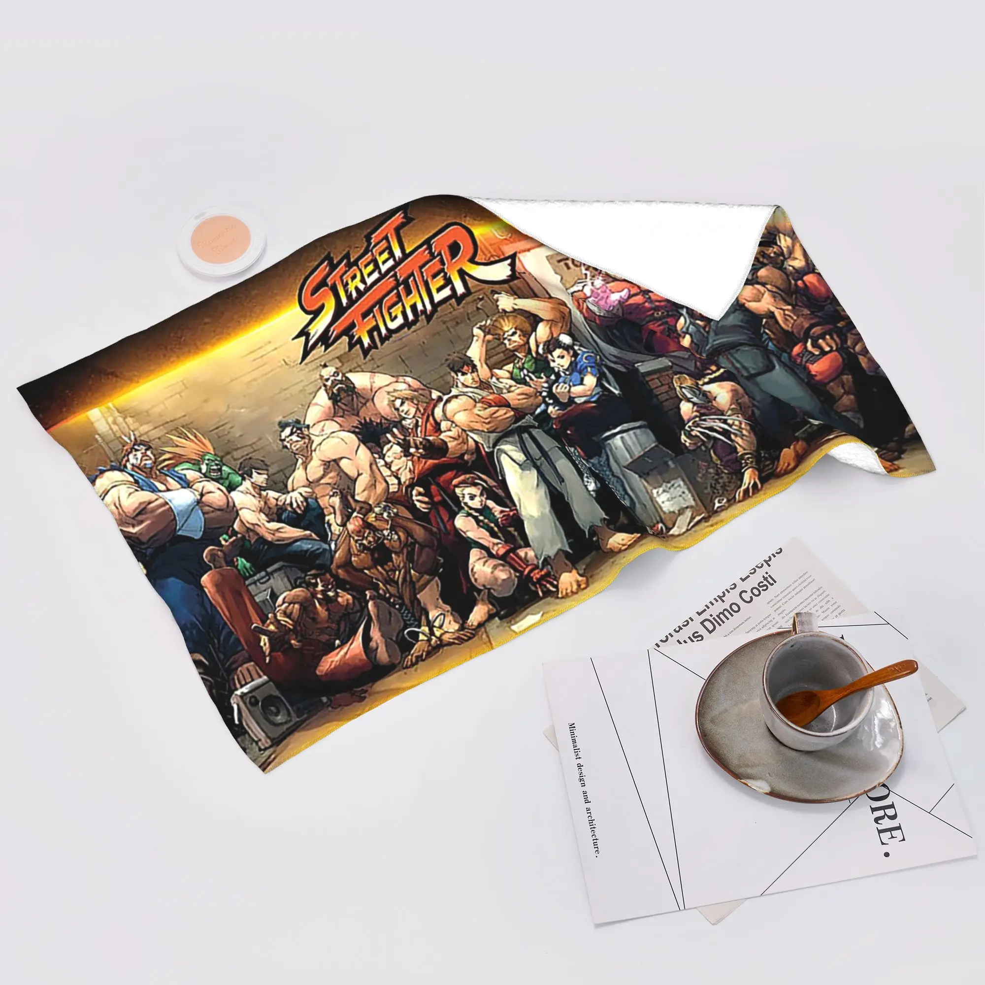 Custom Defeated Portraits Super Street Fighter Soft Face Towel Quick Dry Pool Bath Cotton Towels Breathable
