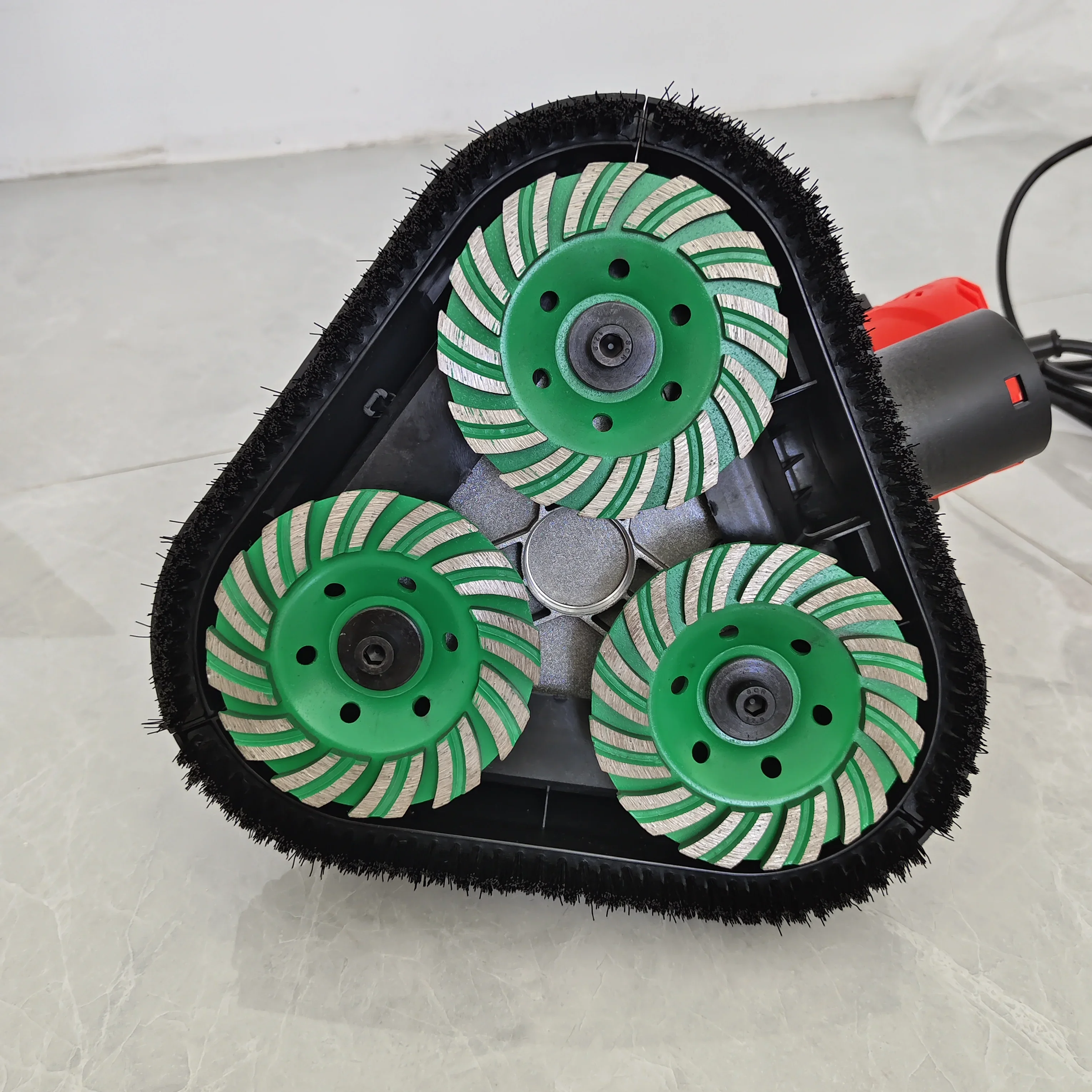 for Small Portable 2450w 105mm*3 Discs Concrete Grinder Hand Held Edge Grinding Polishing Machine