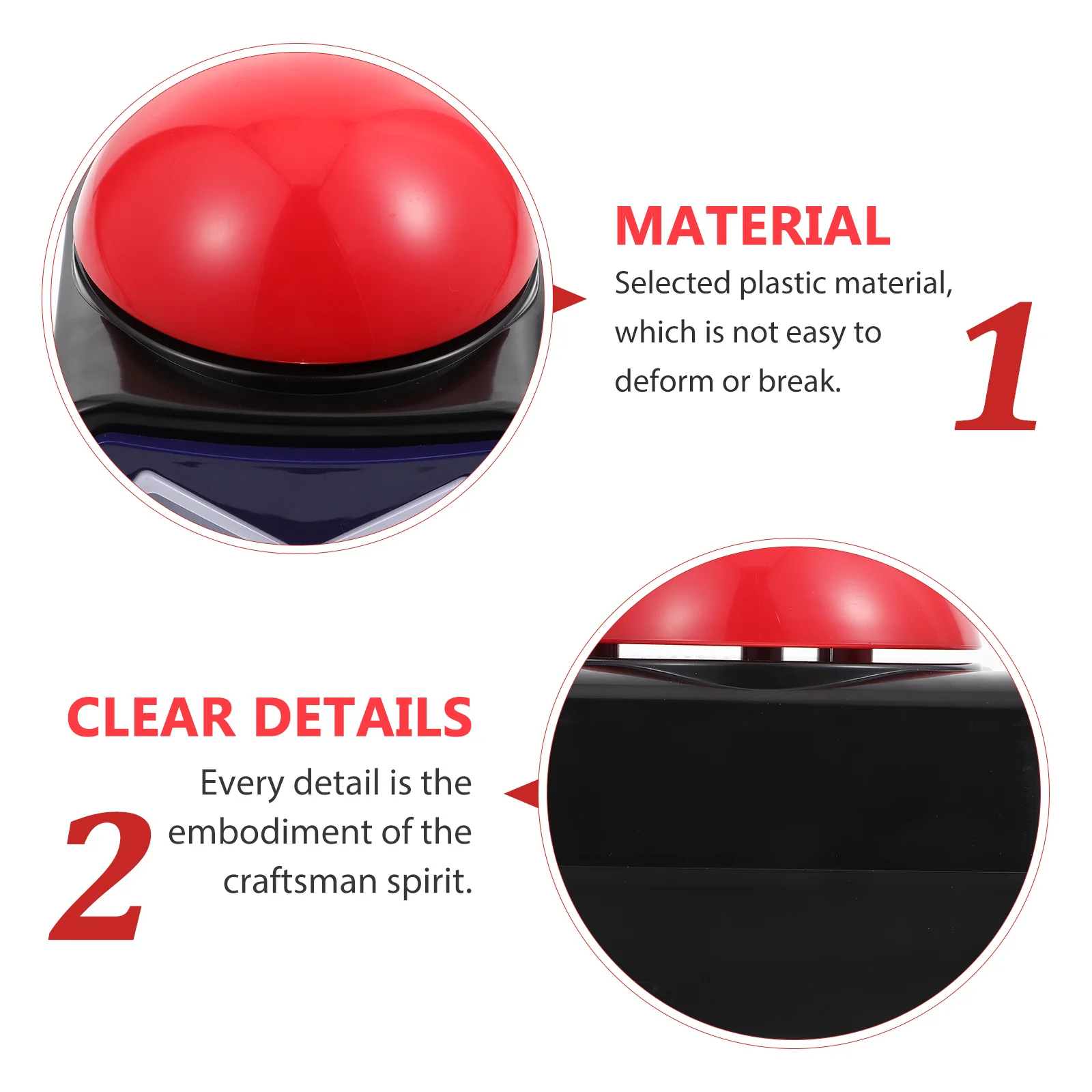 

1pc Game Buzzer Answer Button Sound Light Squeeze Plastic Buzzers Competition Play Key Alarm Device Box No