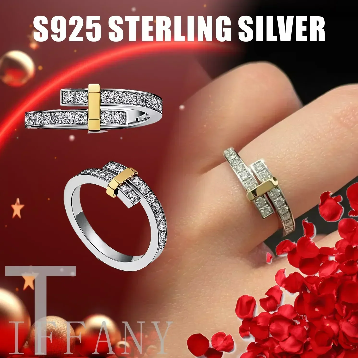 

Original Sterling Silver 925 Luxury Ring Set, Women's Engagement & Wedding Ring, Perfect for Special Occasions