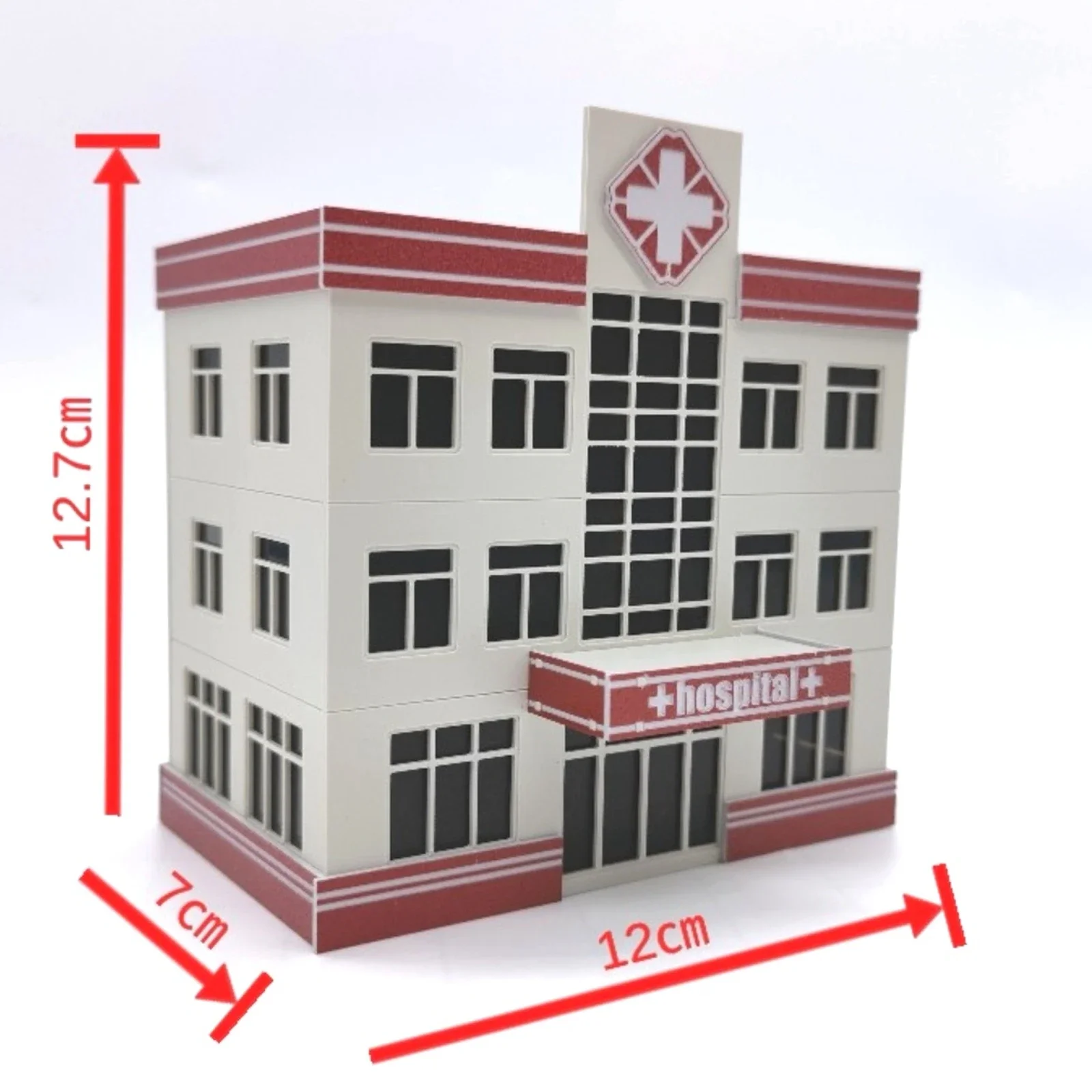 Outland Models Railroad Scenery Modern Medical Centre Hospital Building HO Scale DIY model set Xmas gifts for children hobby toy