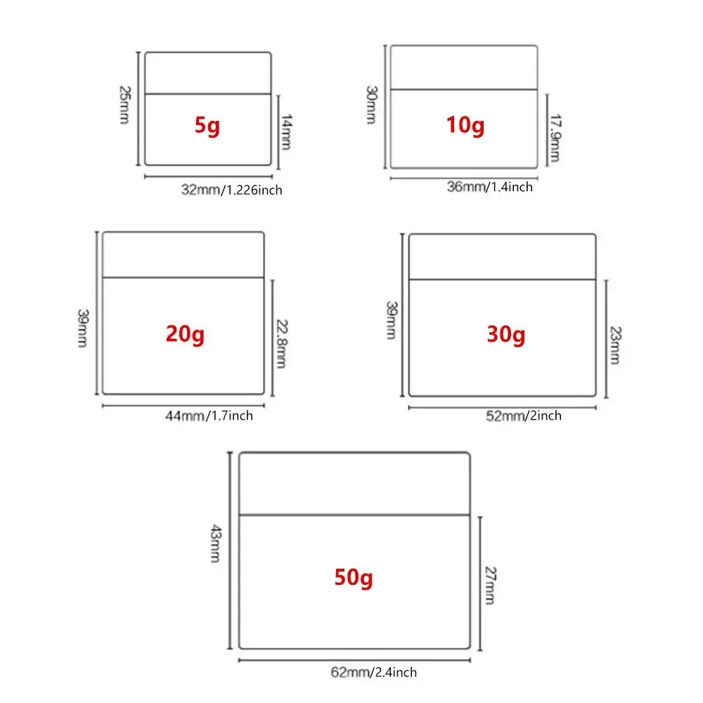 Butelki wielokrotnego użytku Butelki na krem do twarzy Cienie do powiek Płynne podkładki Kosmetyczne słoiczki Kwadratowe puste pojemniki na balsam do ust Puszki Pielęgnacja skóry