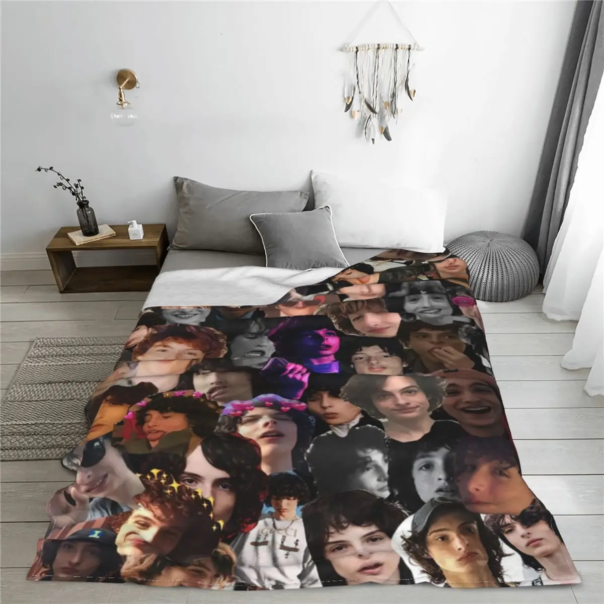 Finn Wolfhard Actor Fleece Blanket Movie Awesome Throw Blankets for Home 150*125cm Bedspread