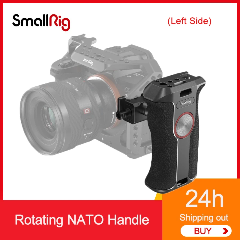 SmallRig 360도 회전 손잡이 NATO 카메라 왼쪽 핸들 Sony/Canon/Nikon 카메라 케이지(NATO Rail 3260 포함)
