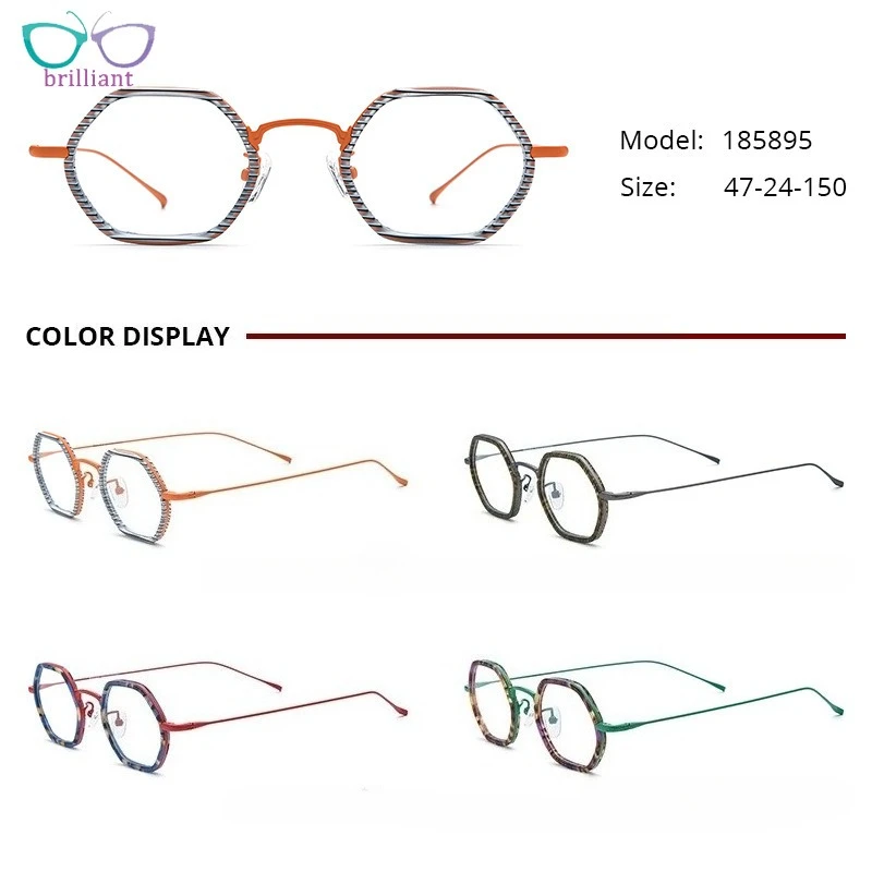 

New Pure Titanium Polygonal Glasses Frame Both Men Women High-quality Eyeglass That Can Be Paired Myopia Anti Blue Light Eyewear