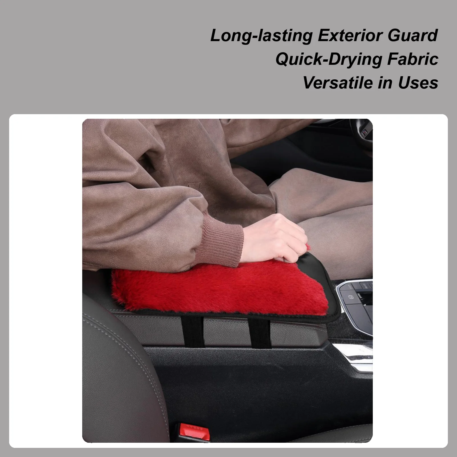 Car Armrest Cover Plush Protective Center Console Pad Arm Rest Cushion For Car For Truck Interior Vehicle Women Men Office Chair